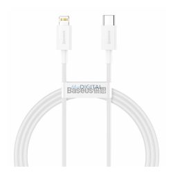   BASEUS SUPERIOR adatkábel (Type-C - lightning, 20W, PD gyorstöltő, 100cm, törésgátló) FEHÉR