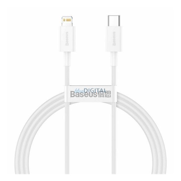 BASEUS SUPERIOR adatkábel (Type-C - lightning, 20W, PD gyorstöltő, 100cm, törésgátló) FEHÉR