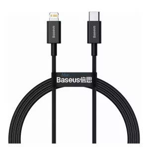 BASEUS SUPERIOR adatkábel (Type-C - lightning, 20W, PD gyorstöltő, 100cm, törésgátló) FEKETE