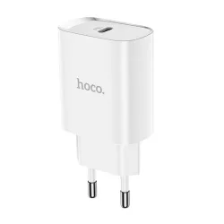   HOCO N14 hálózati töltő Type-C aljzat (20W, PD gyorstöltő) FEHÉR 