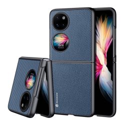   DUX DUCIS FINO szilikon telefonvédő (műanyag belső, közepesen ütésálló, rács minta) SÖTÉTKÉK Huawei P50 Pocket