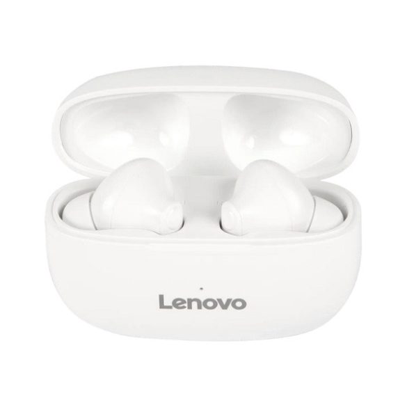 LENOVO HT05 bluetooth fülhallgató SZTEREO (v5.0, TWS, mikrofon, cseppálló, zajszűrő + töltőtok) FEHÉR