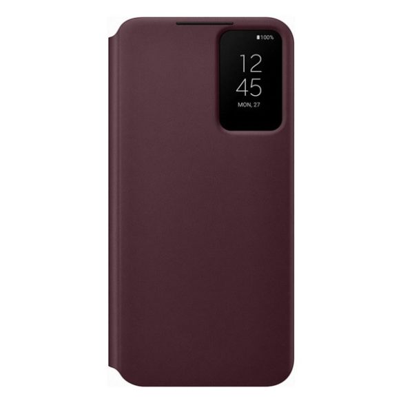 SAMSUNG tok álló (aktív FLIP, oldalra nyíló, Clear View Cover) BURGUNDY Samsung Galaxy S22 Plus 5G (SM-S906)