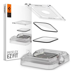 SPIGEN EZ FIT kijelzővédő üveg 2db (2.5D lekerekített szél, 0.2mm, 9H) FEKETE Apple Watch Series 7 41mm