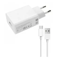   XIAOMI hálózati töltő USB aljzat (18W, gyorstöltő + Type-C kábel) FEHÉR