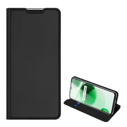   DUX DUCIS SKIN PRO tok álló, bőr hatású (FLIP, oldalra nyíló, bankkártya tartó, asztali tartó funkció) FEKETE Realme C35