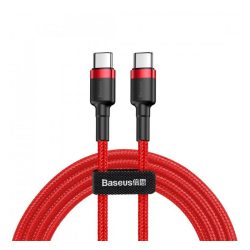   BASEUS CAFULE adatkábel (Type-C - Type-C, 3A, PD gyorstöltő 3.0, 100cm) PIROS