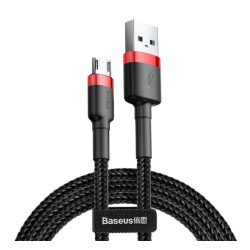   BASEUS CAFULE adatkábel (USB - microUSB, 1.5A, gyorstöltő 3.0, 200cm, törésgátló) PIROS/FEKETE