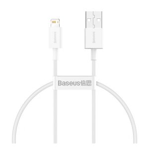 BASEUS SUPERIOR adatkábel (USB - lightning, 2.4A, PD gyorstöltő, 25cm, törésgátló) FEHÉR