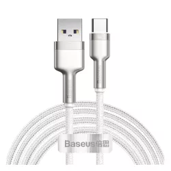   BASEUS CAFULE adatkábel (USB - Type-C, 66W, gyorstöltő, 200cm, törésgátló) FEHÉR