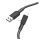 HOCO X69 adatkábel (USB - lightning, 2.4A, 100cm, törésgátló, cipőfűző) FEKETE/FEHÉR