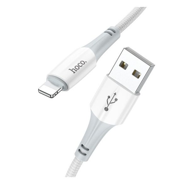 HOCO X70 adatkábel (USB - lightning, 2.4A, gyorstöltő, 100cm, törésgátló) FEHÉR