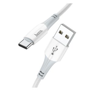 HOCO X70 adatkábel (USB - Type-C, 3A, 100cm, törésgátló, cipőfűző) FEHÉR