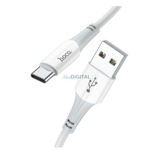 HOCO X70 adatkábel (USB - Type-C, 3A, 100cm, törésgátló, cipőfűző) FEHÉR