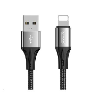 JOYROOM N1 adatkábel és töltő (USB - lightning 8pin, 3A, gyorstöltés támogatás, 150cm) FEKETE