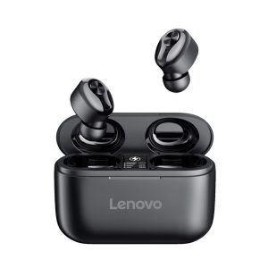 LENOVO HT18 bluetooth fülhallgató SZTEREO (v5.0, TWS, mikrofon, zajszűrő + töltőtok) FEKETE