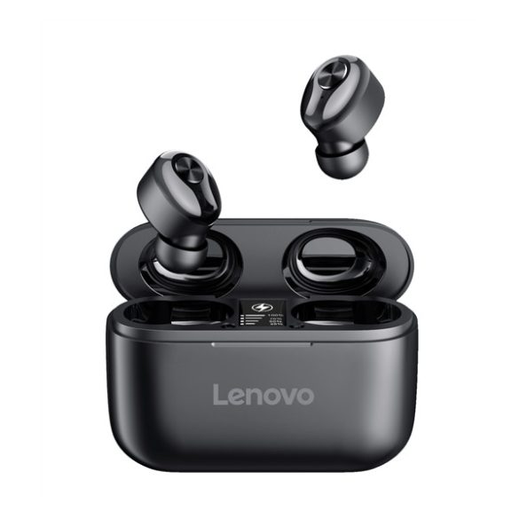 LENOVO HT18 bluetooth fülhallgató SZTEREO (v5.0, TWS, mikrofon, zajszűrő + töltőtok) FEKETE