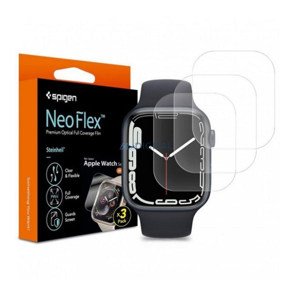 SPIGEN NEOFLEX képernyővédő fólia 3db (full screen, tok barát) ÁTLÁTSZÓ Apple Watch Series 9 45mm, Watch Series 4 44mm, Watch Series SE 44mm 