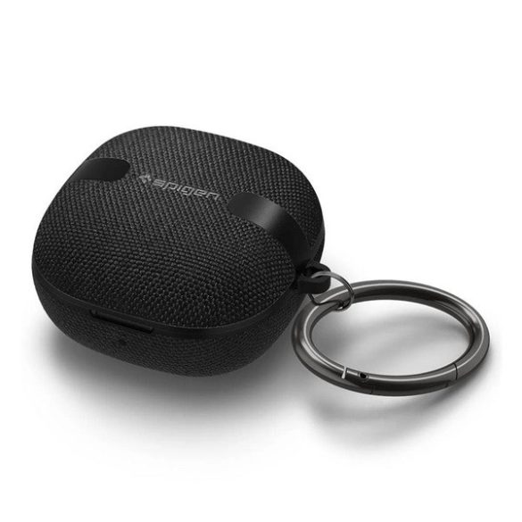 SPIGEN URBAN FIT szilikon tok (karabíner, textil bevonat) FEKETE Samsung Galaxy Buds 2/Live/Pro 