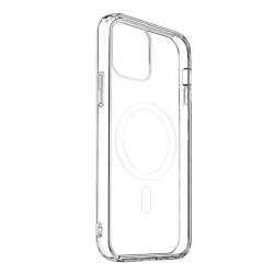   Szilikon telefonvédő (közepesen ütésálló, légpárnás sarok, MagSafe) ÁTLÁTSZÓ Apple iPhone 13 mini