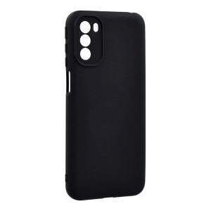 Szilikon telefonvédő (matt, mikrofiber plüss karcolásmentesítő belső, prémium) FEKETE Motorola Moto G41 (XT2167), Moto G31 (XT2173)