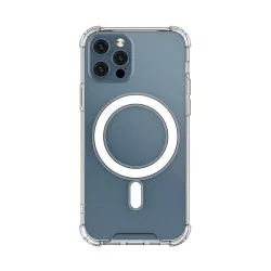   Szilikon telefonvédő (közepesen ütésálló, légpárnás sarok, MagSafe) ÁTLÁTSZÓ Apple iPhone 13 Pro
