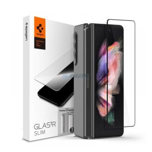 SPIGEN FC képernyővédő üveg (2.5D, ujjlenyomatmentes, extra karcálló, 9H, ultravékony, 0.3mm, színkiemelés) FEKETE Samsung Galaxy Z Fold3 5G (SM-F926)