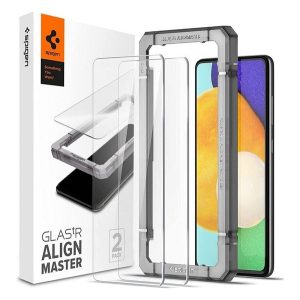 SPIGEN ALM FC képernyővédő üveg 2db (2.5D, ujjlenyomatmentes, extra karcálló, 9H, ultravékony, színkiemelés) ÁTLÁTSZÓ Samsung Galaxy A52s 5G (SM-A528), Samsung Galaxy A52 4G (SM-A525F), S