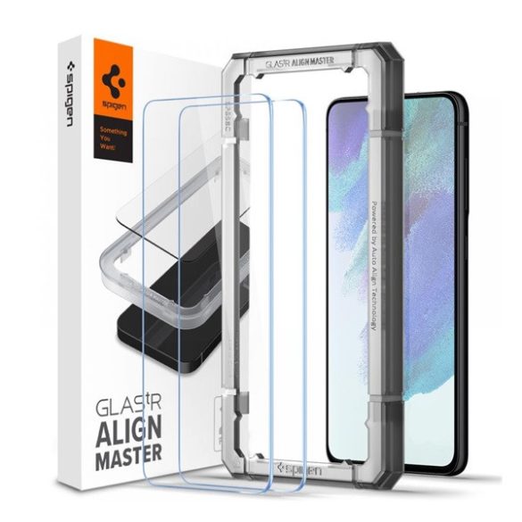 SPIGEN ALM FC képernyővédő üveg 2db (2.5D, ujjlenyomatmentes, extra karcálló, 9H, ultravékony, színkiemelés) ÁTLÁTSZÓ Samsung Galaxy S21 FE (SM-G990)