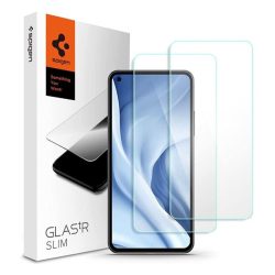   SPIGEN SLIM képernyővédő üveg 2db (2.5D, extra karcálló, tokbarát, ultravékony, 0.2mm, 9H) ÁTLÁTSZÓ Xiaomi Mi 11 Lite 4G, Xiaomi 11 Lite 5G NE, Xiaomi Mi 11 Lite 5G