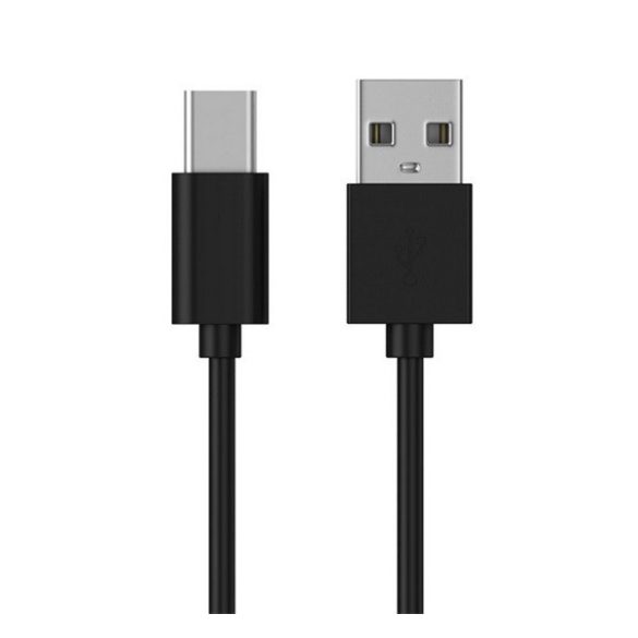 Adatkábel (USB - Type-C speciális, 8mm hosszított fej, 100cm) FEKETE