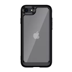   Műanyag telefonvédő (szilikon keret, közepesen ütésálló, átlátszó hátlap) FEKETE Apple iPhone SE 2 (2020), Apple iPhone SE 3 (2022), Apple iPhone 8 4.7, Apple iPhone 7 4.7