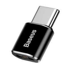   BASEUS adapter (microUSB aljzat - Type-C, OTG, adatátvitel és töltés) FEKETE