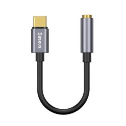   BASEUS audió adapter kábel (3.5mm jack aljzat - Type-C) SZÜRKE