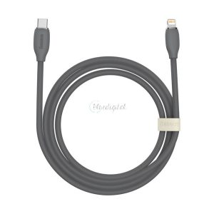 BASEUS JELLY LIQUID adatkábel és töltő (Type-C - lightning 8pin, 20W, PD gyorstöltés támogatás, 200cm) FEKETE