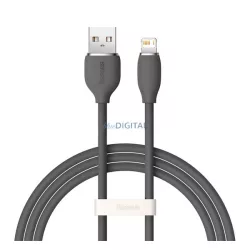   BASEUS JELLY LIQUID adatkábel (USB - lightning, 2.4A, gyorstöltő, 120cm) FEKETE Apple iPhone 14 Pro, iPhone 14 Plus, iPhone 14