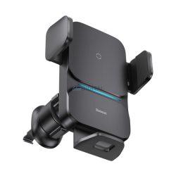   BASEUS WISDOM autós tartó (szellőzőre, automata, 15W, wireless, 4.7-7.5" méret) FEKETE
