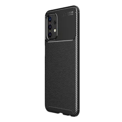   Szilikon telefonvédő (közepesen ütésálló, légpárnás sarok, karbon minta) FEKETE Samsung Galaxy A32 4G (SM-A325)