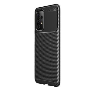 Szilikon telefonvédő (közepesen ütésálló, légpárnás sarok, karbon minta) FEKETE Samsung Galaxy A52 4G (SM-A525F), Samsung Galaxy A52s 5G (SM-A528), Samsung Galaxy A52 5G (SM-A526F)