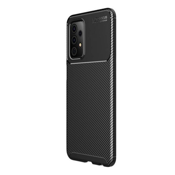 Szilikon telefonvédő (közepesen ütésálló, légpárnás sarok, karbon minta) FEKETE Samsung Galaxy A52 4G (SM-A525F), Samsung Galaxy A52s 5G (SM-A528), Samsung Galaxy A52 5G (SM-A526F)