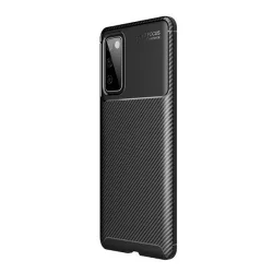   Szilikon telefonvédő (közepesen ütésálló, légpárnás sarok, karbon minta) FEKETE Samsung Galaxy S20 FE (SM-G780)