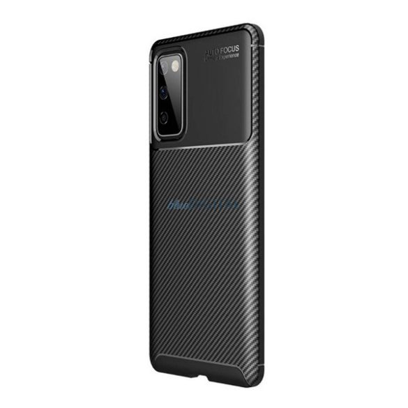 Szilikon telefonvédő (közepesen ütésálló, légpárnás sarok, karbon minta) FEKETE Samsung Galaxy S20 FE (SM-G780)