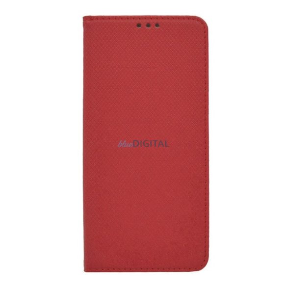 Tok álló, bőr hatású (FLIP, oldalra nyíló, asztali tartó funkció, rombusz minta) PIROS Huawei P20 Lite