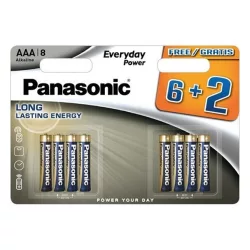   PANASONIC EVERYDAY POWER szupertartós elem (AAA, LR03EPS, 1.5V, alkáli) 8db/csomag