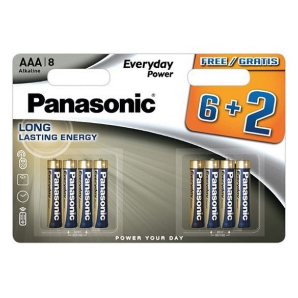 PANASONIC EVERYDAY POWER szupertartós elem (AAA, LR03EPS, 1.5V, alkáli) 8db /csomag