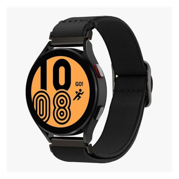 SPIGEN LITE FIT pótszíj (egyedi méret, textil) FEKETE Samsung Galaxy Watch 4 40 mm (SM-R860), Samsung Galaxy Watch 4 44 mm (SM-R870), Samsung Galaxy Watch 46mm (SM-R800N), Samsung Galaxy Watch 4 eSIM 40mm (SM-R865), Samsung 