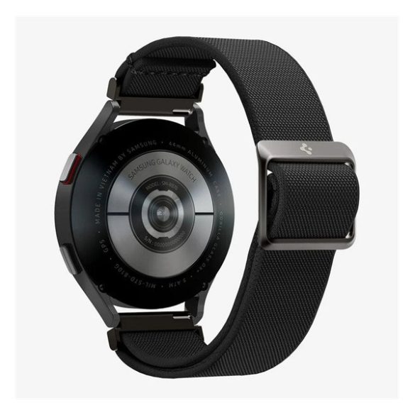 SPIGEN LITE FIT pótszíj (egyedi méret, textil) FEKETE Samsung Galaxy Watch 4 40 mm (SM-R860), Samsung Galaxy Watch 4 44 mm (SM-R870), Samsung Galaxy Watch 46mm (SM-R800N), Samsung Galaxy Watch 4 eSIM 40mm (SM-R865), Samsung 