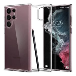 SPIGEN ULTRA HYBRID műanyag telefonvédő (közepesen ütésálló, szilikon légpárnás keret) ÁTLÁTSZÓ Samsung Galaxy S22 Ultra 5G (SM-S908)