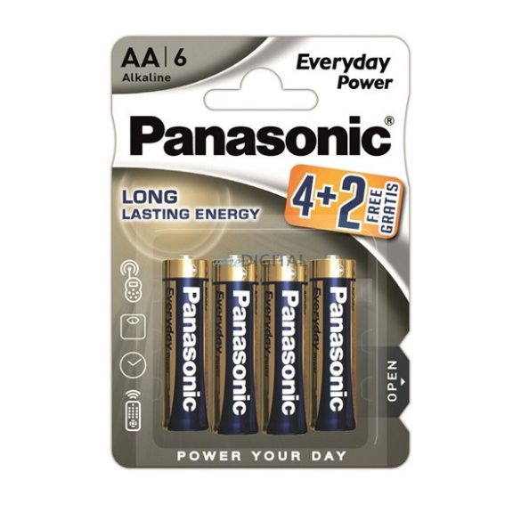 PANASONIC EVERYDAY POWER szupertartós elem (AA, LR6EPS, 1.5V, alkáli) 6db /csomag