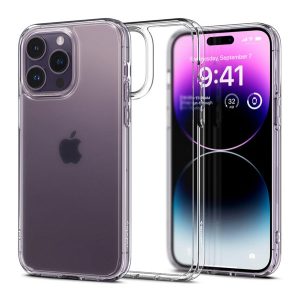 SPIGEN ULTRA HYBRID műanyag telefonvédő (közepesen ütésálló, szilikon légpárnás keret) ÁTLÁTSZÓ Apple iPhone 14 Pro